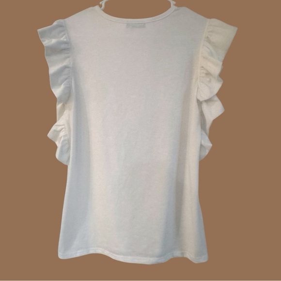 White Ruffle‎ Sleeve Top - Picture 5 of 6